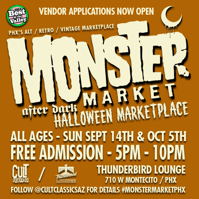 EVENTS – MONSTER MARKET Returns for Halloween on Sunday September 14th and Sunday October 5th! Register to Vend!