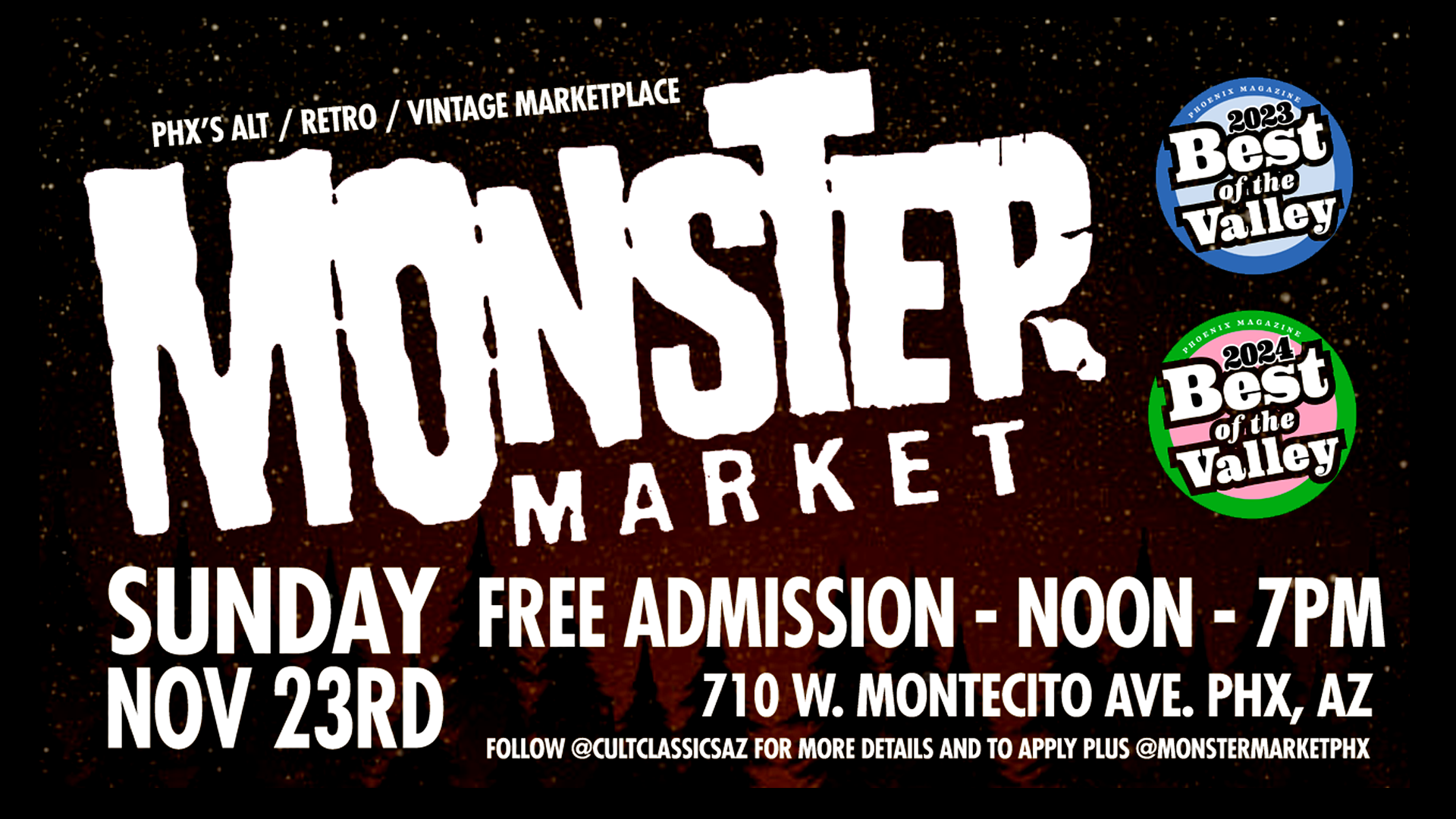 EVENTS – MONSTER MARKET presents a Holiday Market on November 23rd at Thunderbird Lounge!